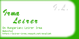 irma leirer business card